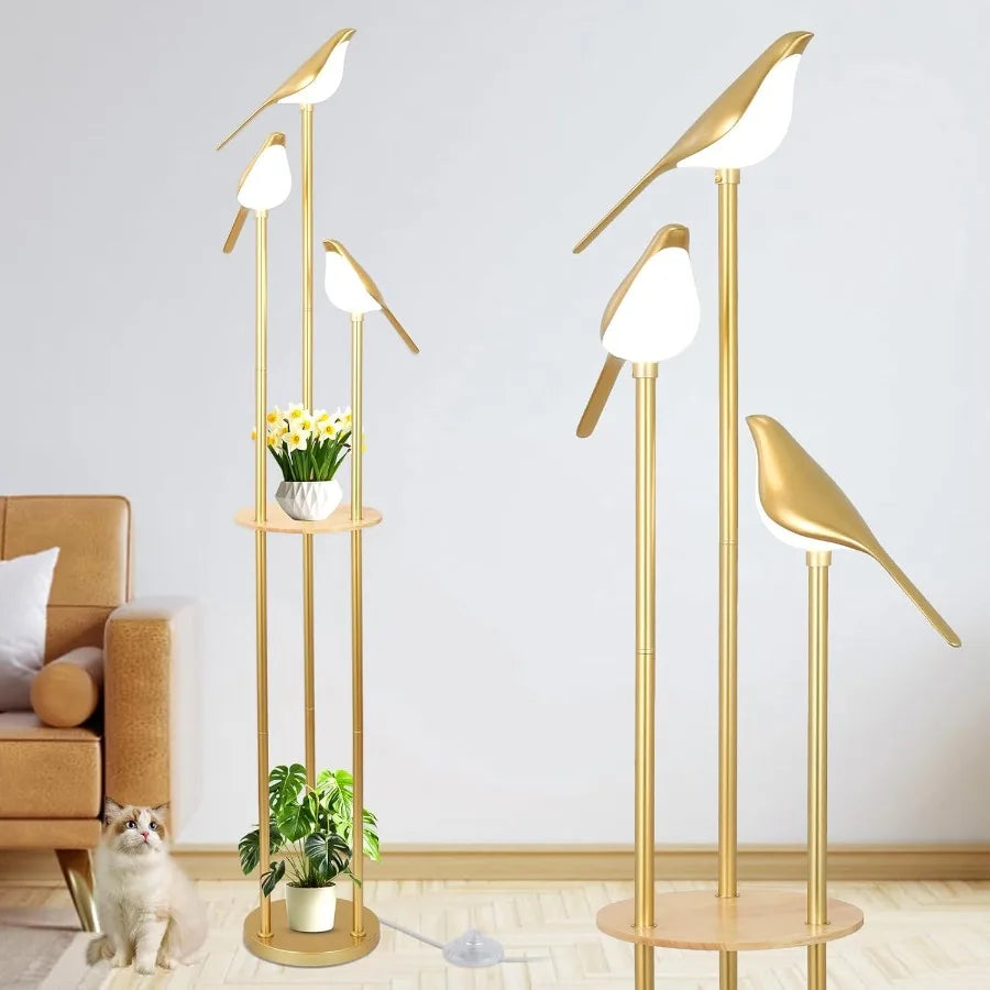 Modern Floor Lamp With Shelves Mid Century Standing Lamp