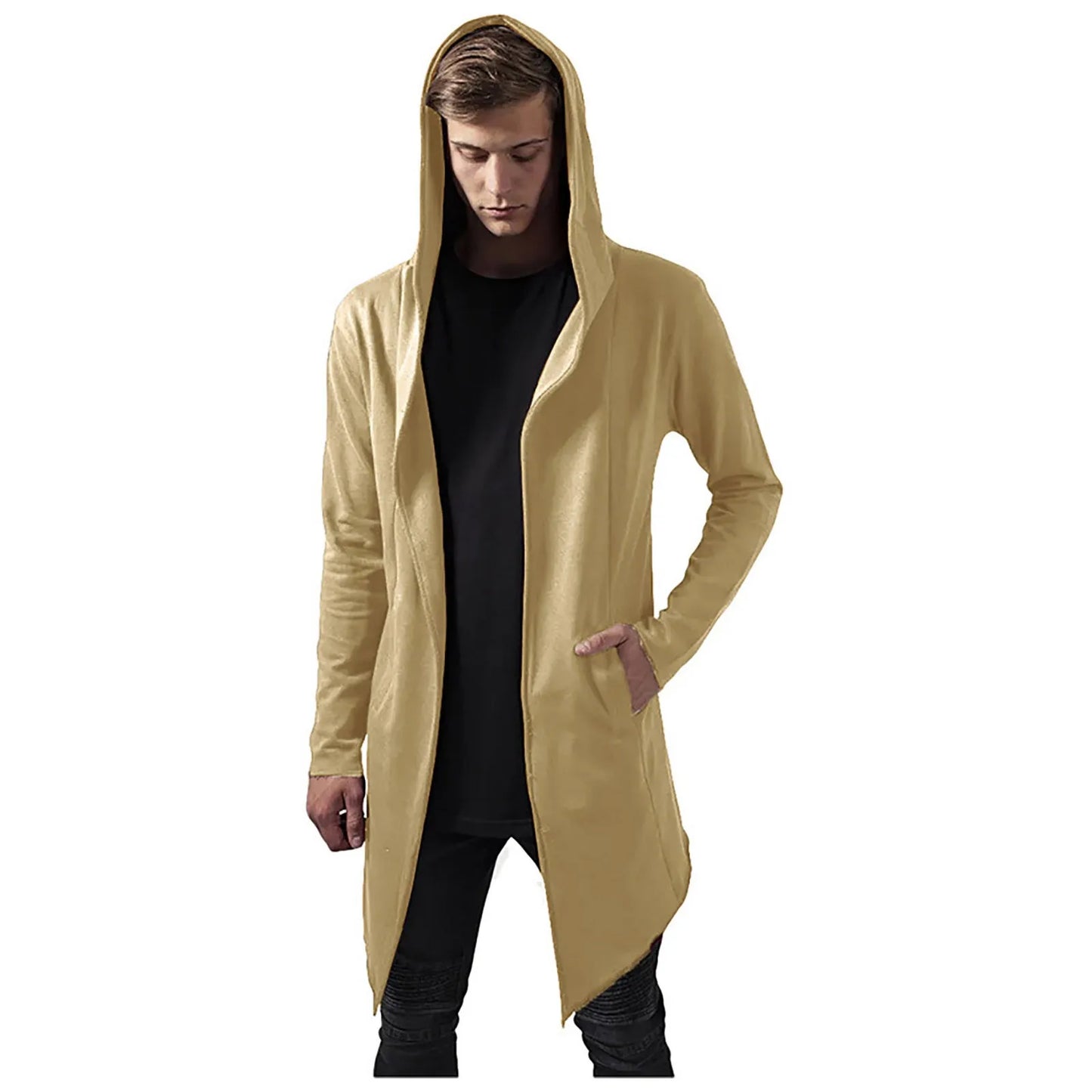 Men's Winter Windbreaker Knit Sweater Coat Hooded Water Resistant