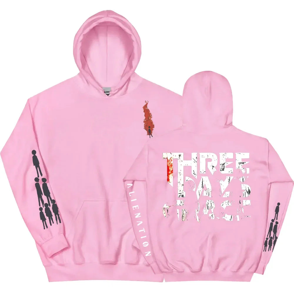 THREE DAYS GRACE ALIENATION Hoodies Long Sleeve Fashion Hooded Sweatshirts