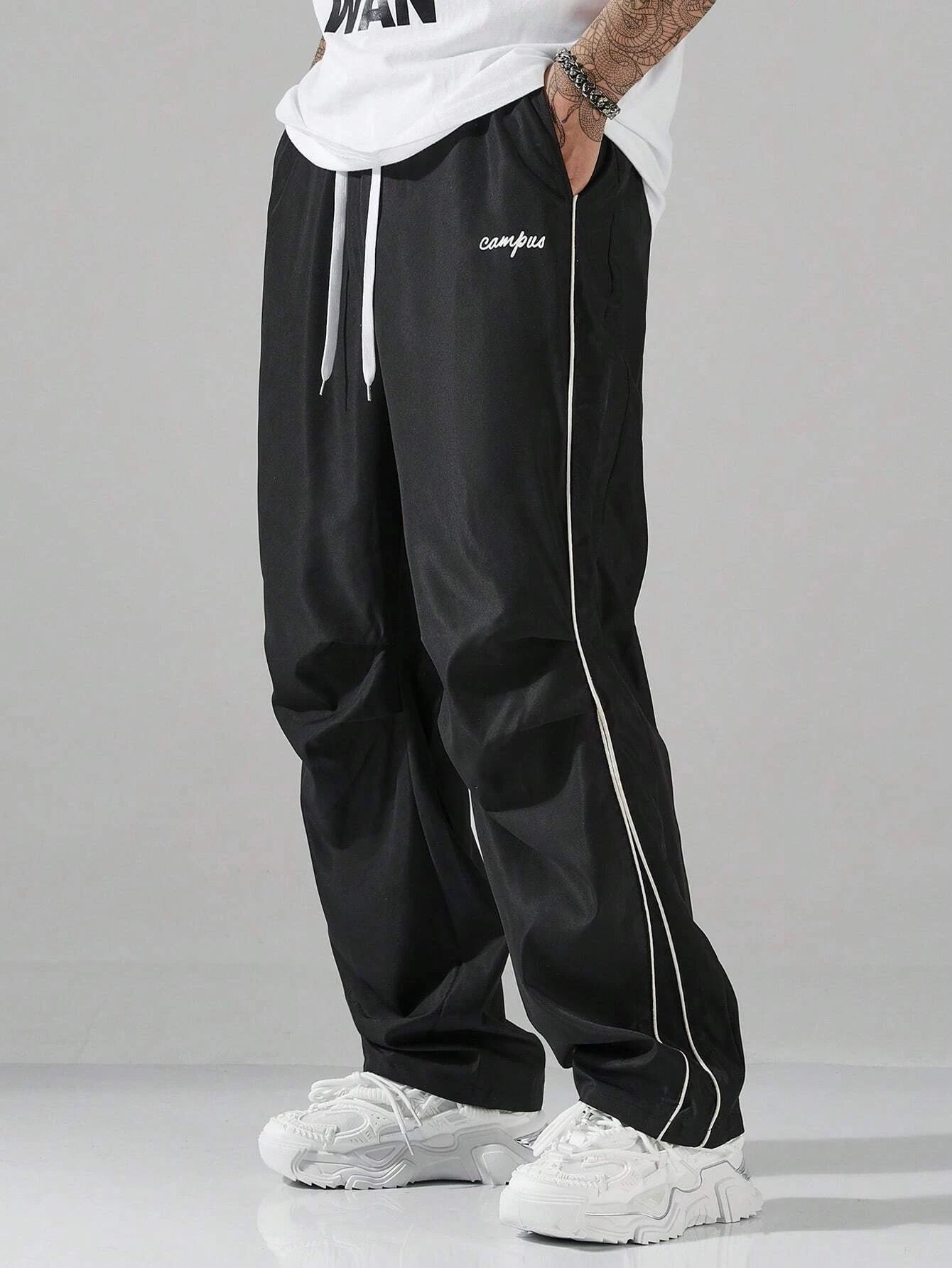 Men's Striped Casual Pants With Pockets For Sports And Jogging