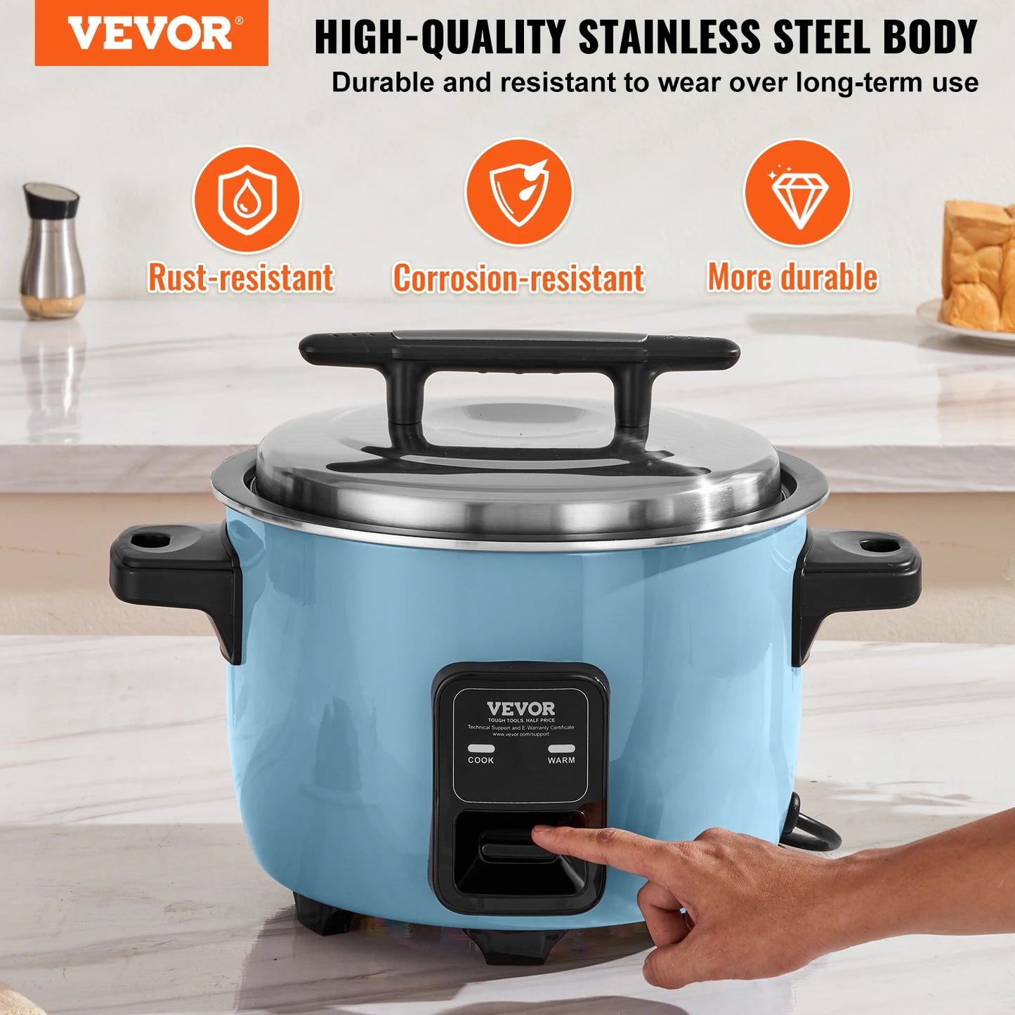 VEVOR 8L 10L 13L Commercial Rice Cooker with Aluminium Nonstick Inner Pot