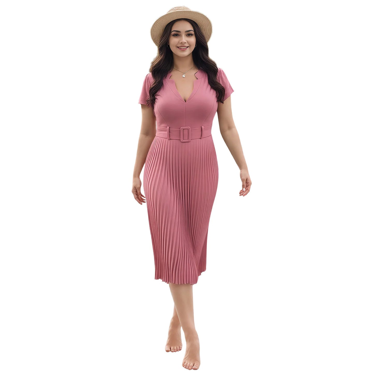 Women Plus Size Dress Floral Print Round Neck Sleeveless Maxi Dress Summer