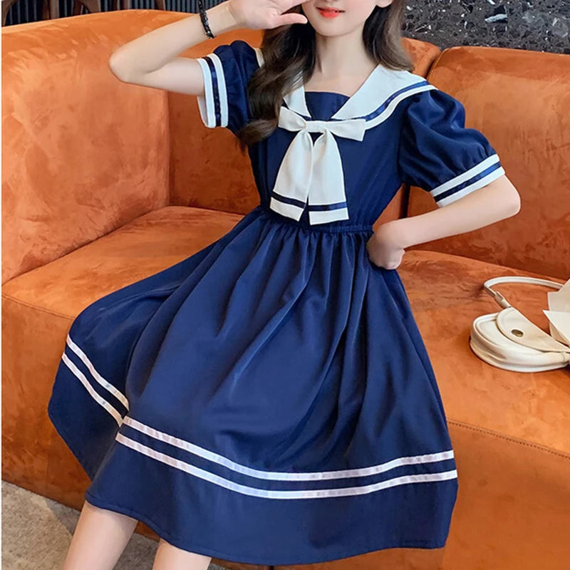 Girls School Dress Summer Dresses for Kids Costume Preppy Style School Teenagers