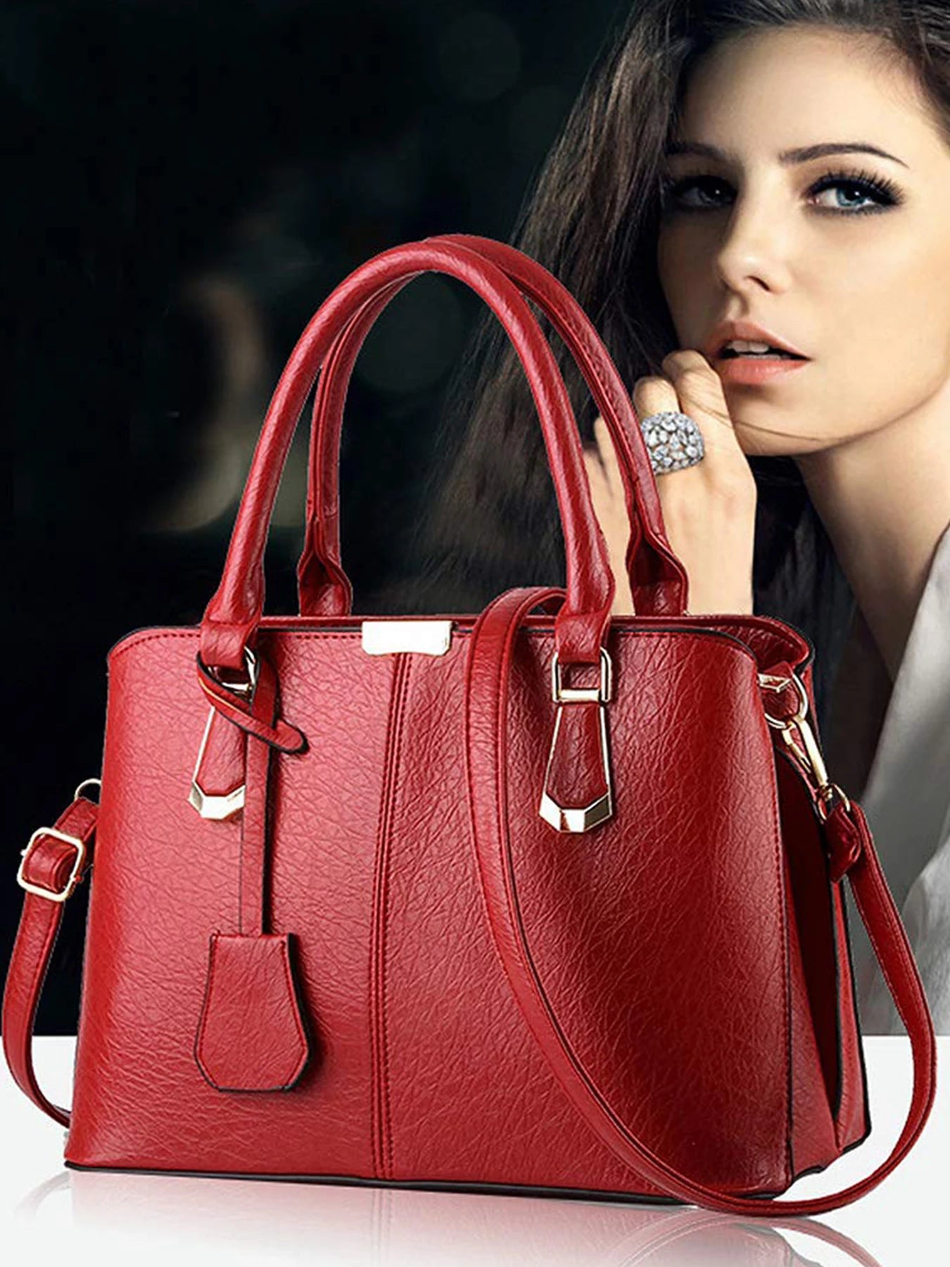 PahajimFashionWomenHandbagsPU LeatherAdjustableHandleSatchelShoulderBags