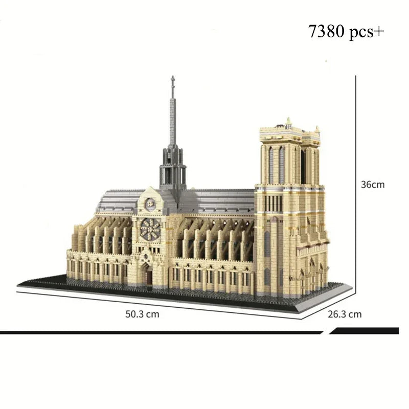KNEW BUILT Paris Notre Dame Cathedral Micro Building Blocks Set