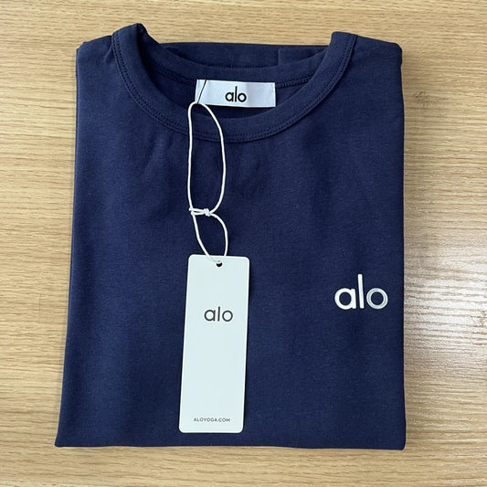 ALO Letter Printing T Shirt Women Clothes Sports Slim Fit