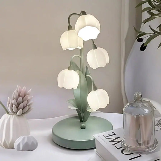 Flower Lamp Lily Of The Valley Vintage Bedside Table Light