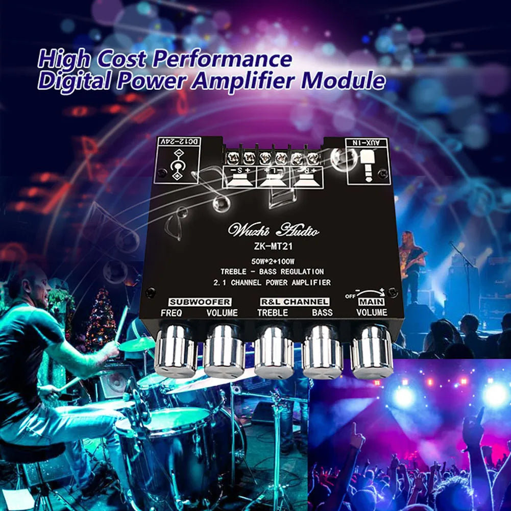 ZK MT21 Digital Power Amplifier Board 2x50W 100W Audio Module