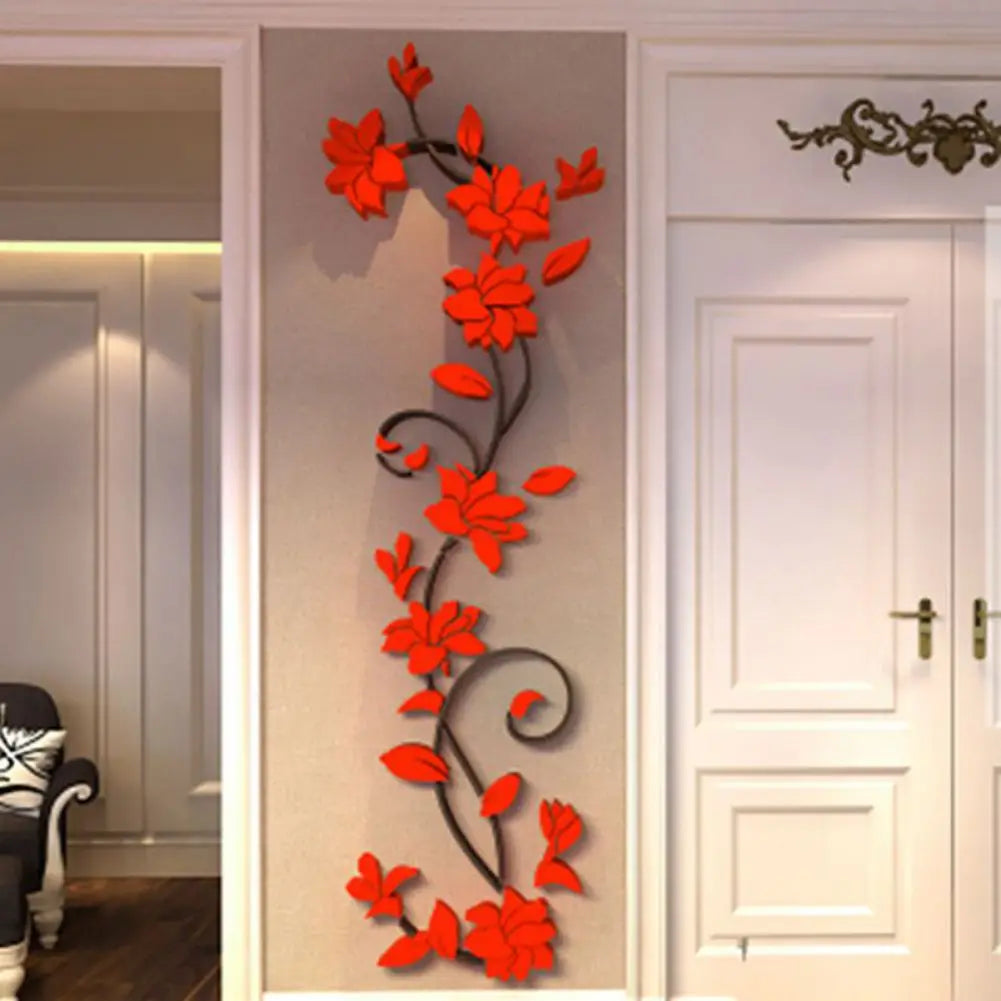 3D Wall Stickers DIY Removable Art Vinyl Vase Flower Tree