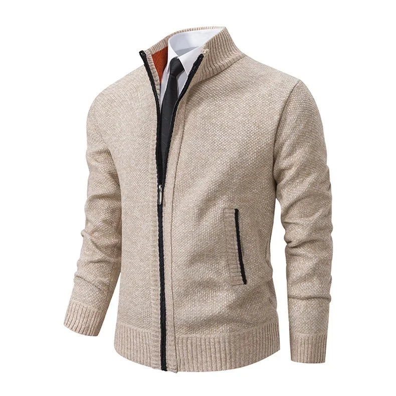 Men's Zipper Cardigan Sweater for Autumn Winter Wear