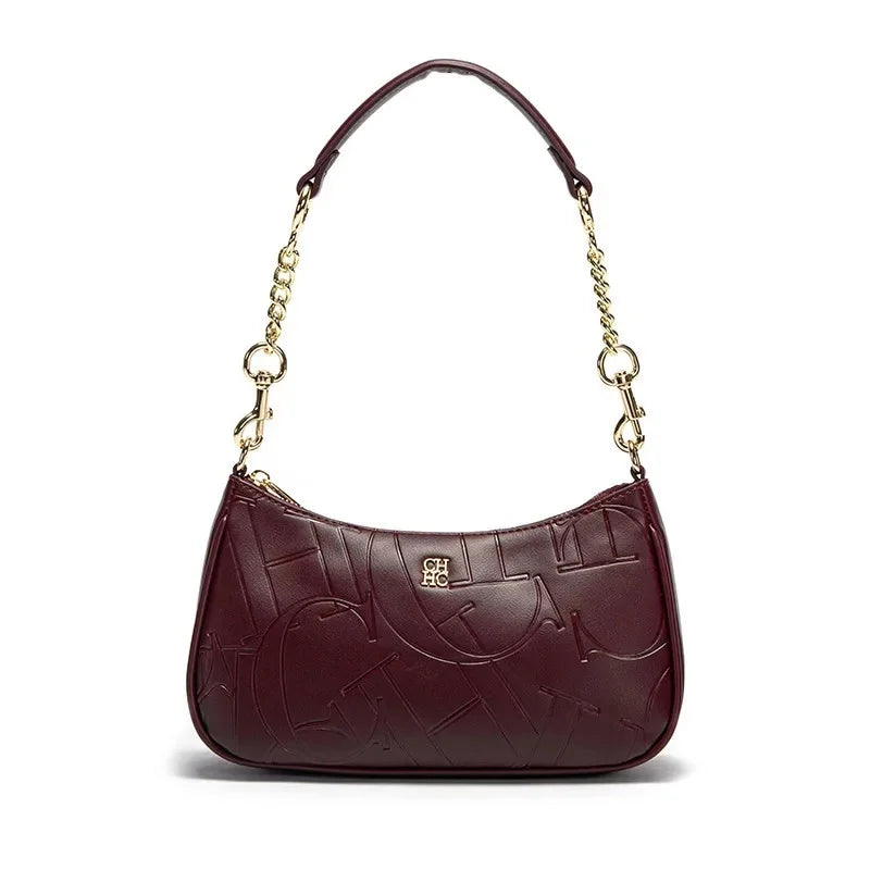 Large Capacity Bent Moon Bag Women's Handbag Fashion Partition Durable Simple Shoulder Bag