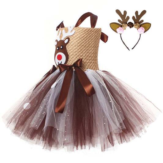 Girls Christmas Santa Claus Costume Velvet Dress with Hat and Belt Set