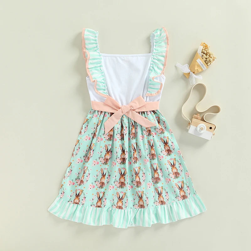 Toddler Girl Floral Print Sleeveless Dress Sweetheart Neckline