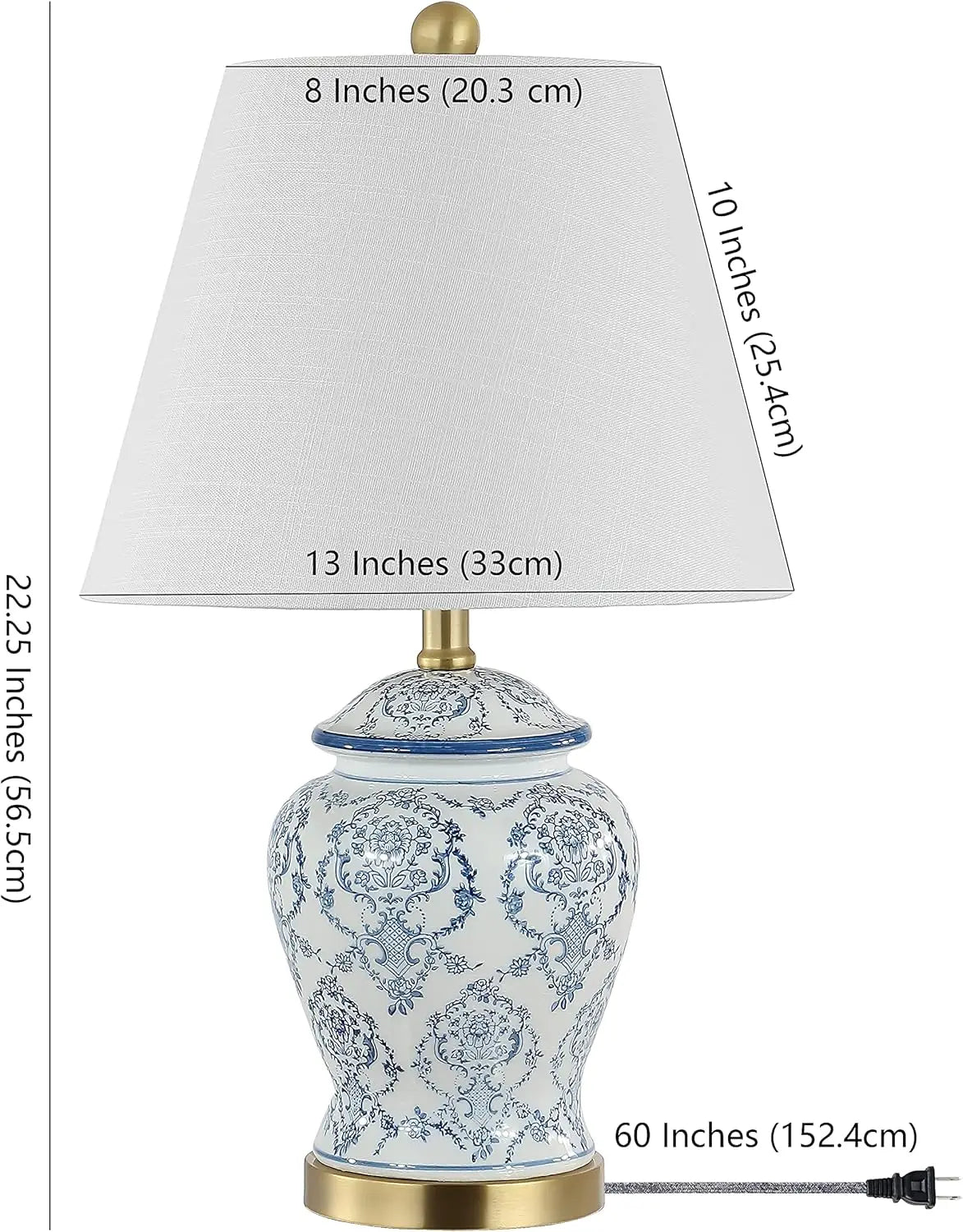 Ceramic LED Table Lamp Chinoiserie Design For Bedroom Living Room