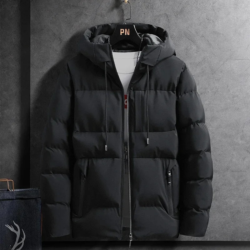 Thickened Hooded Men's Cotton Jacket Winter Outerwear Warm Brand New 2025