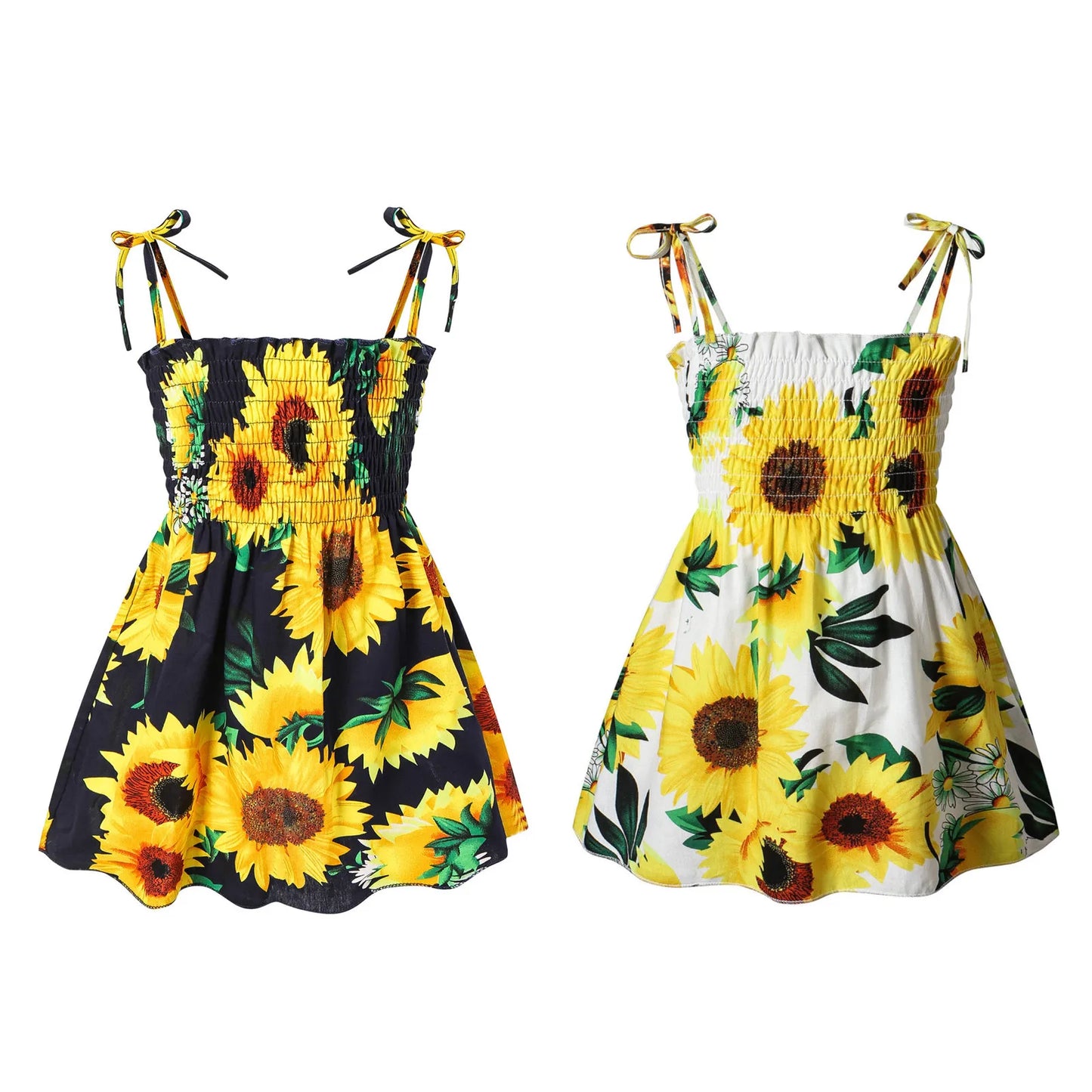 Toddler Kids Baby Girls Sunflower Slip Dress Floral Beach Dress Clothes