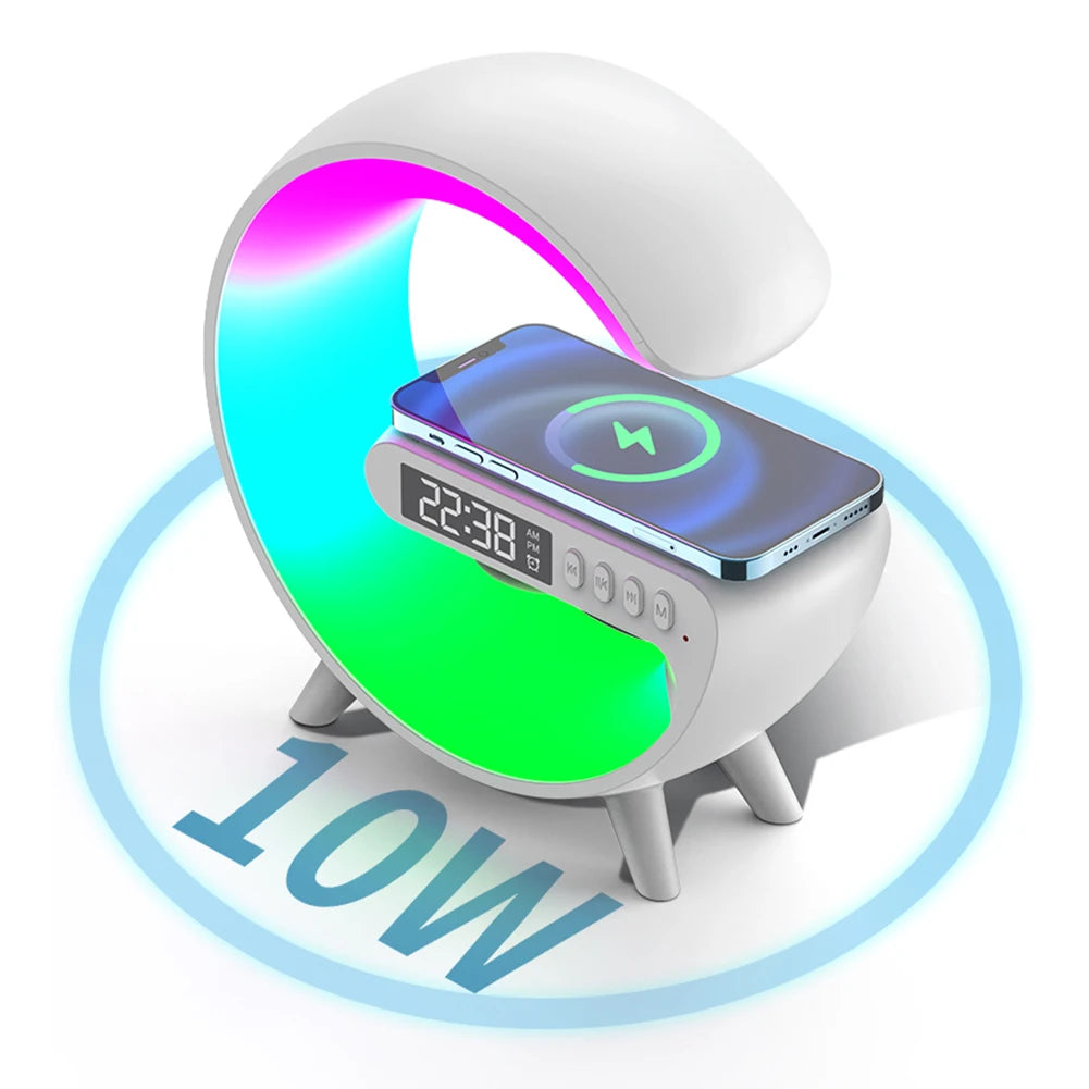 Wireless Speaker Charger Table Lamp With Alarm Clock