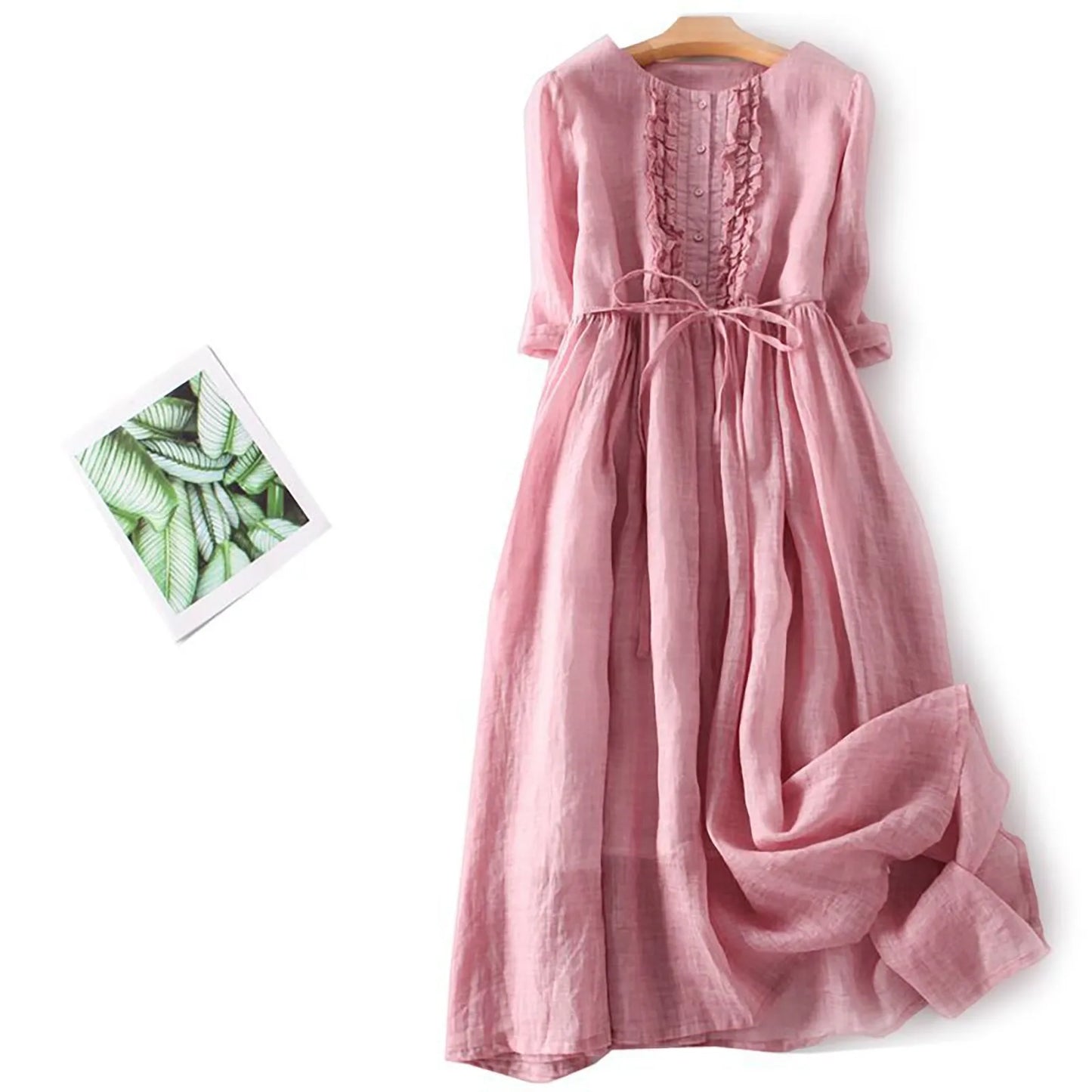 French Style Shirt Dress With Lapel Button Up For Women