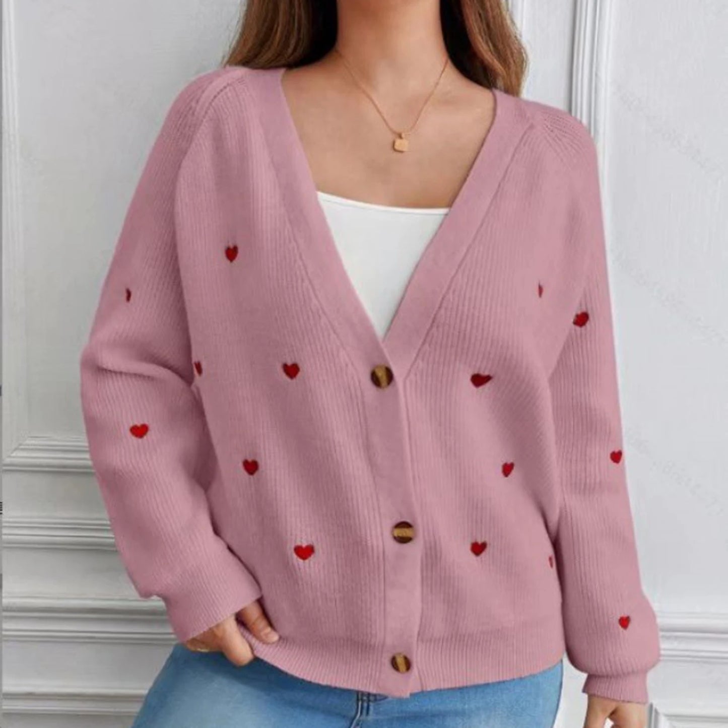 Korean Fashion Casual Minimalist Cardigan Knit Outerwear For Women Ropa Mujer Tendencia