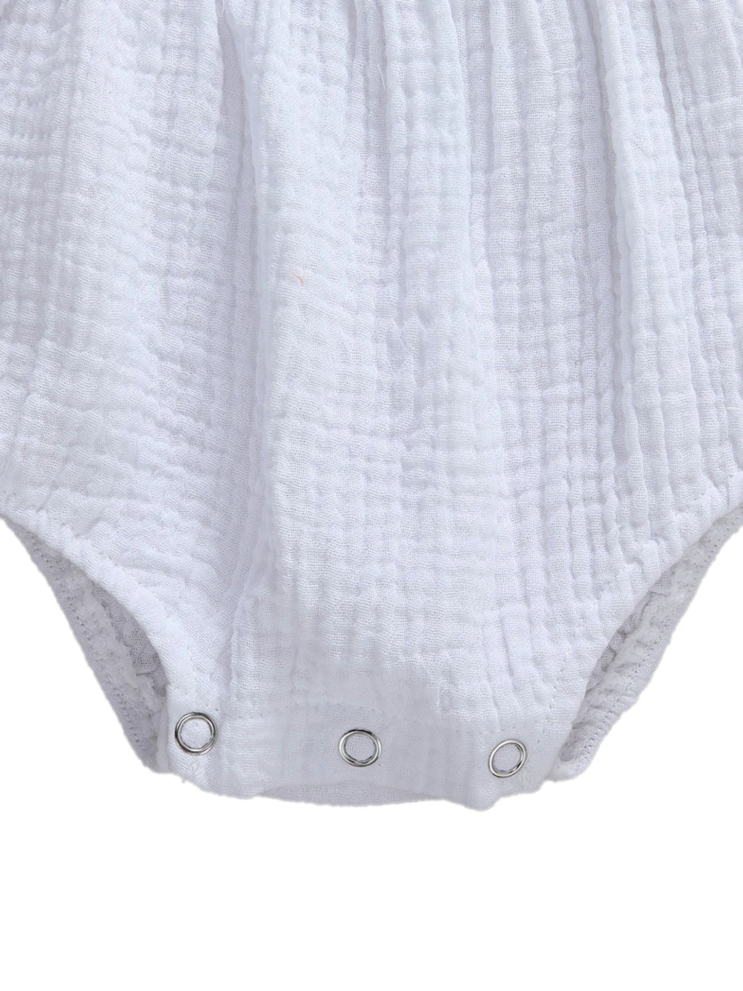 Adorable Baby Girls Sleeveless Romper Set with Matching Headband Cute Ruffled Jumpsuit