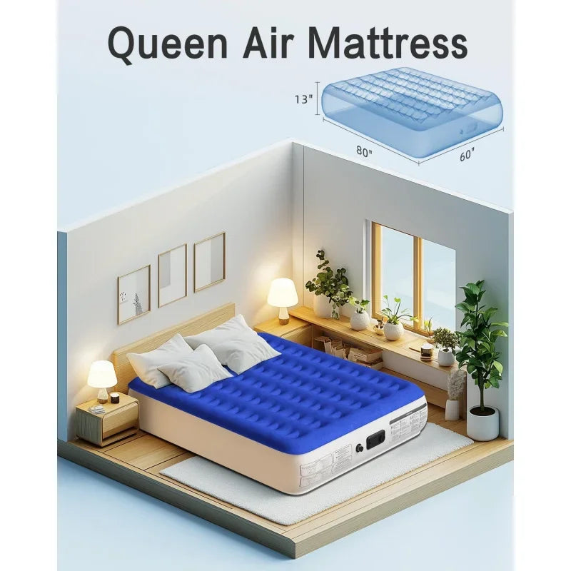 Queen with Built in Pump Luxurious Comfort Raised Inflatable Queen Airbed