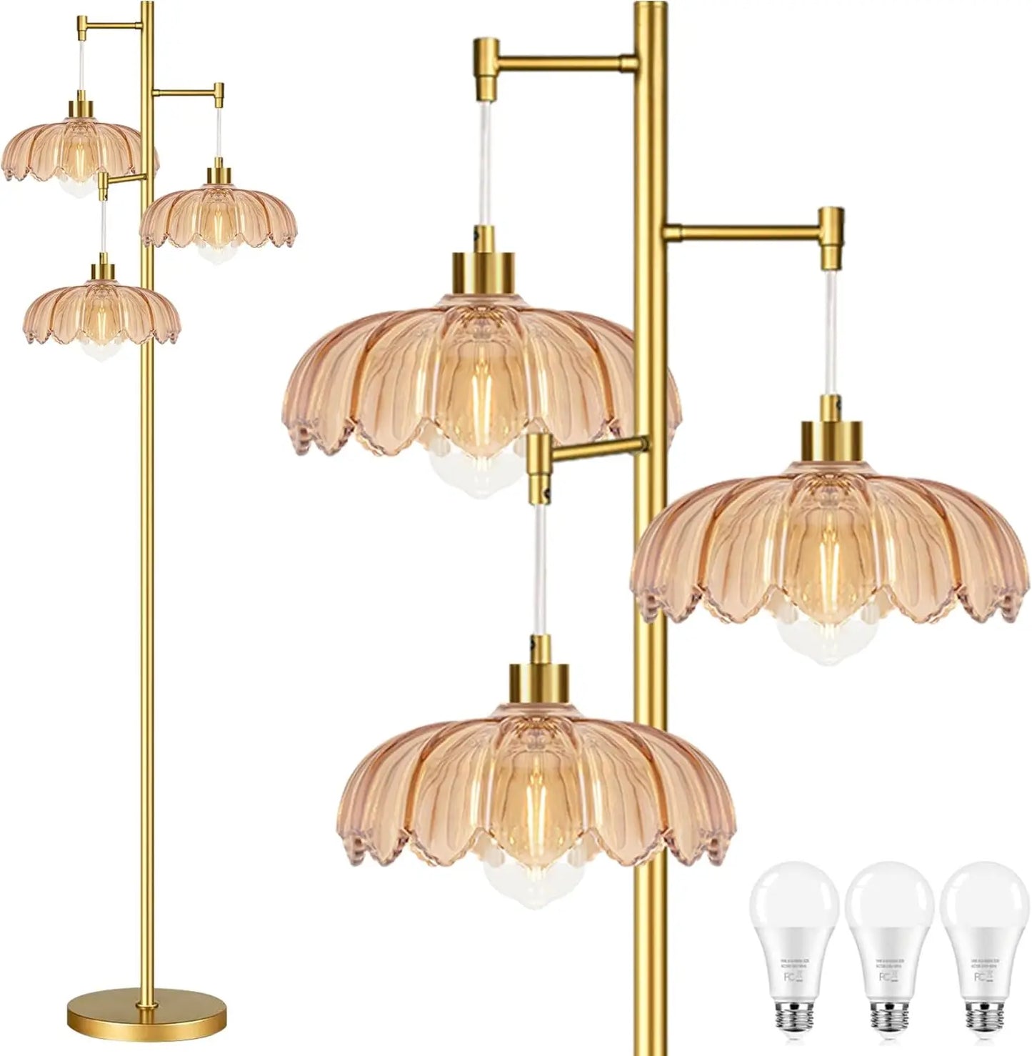 Modern Floor Lamp Tree Design 3 Lights for Living Room