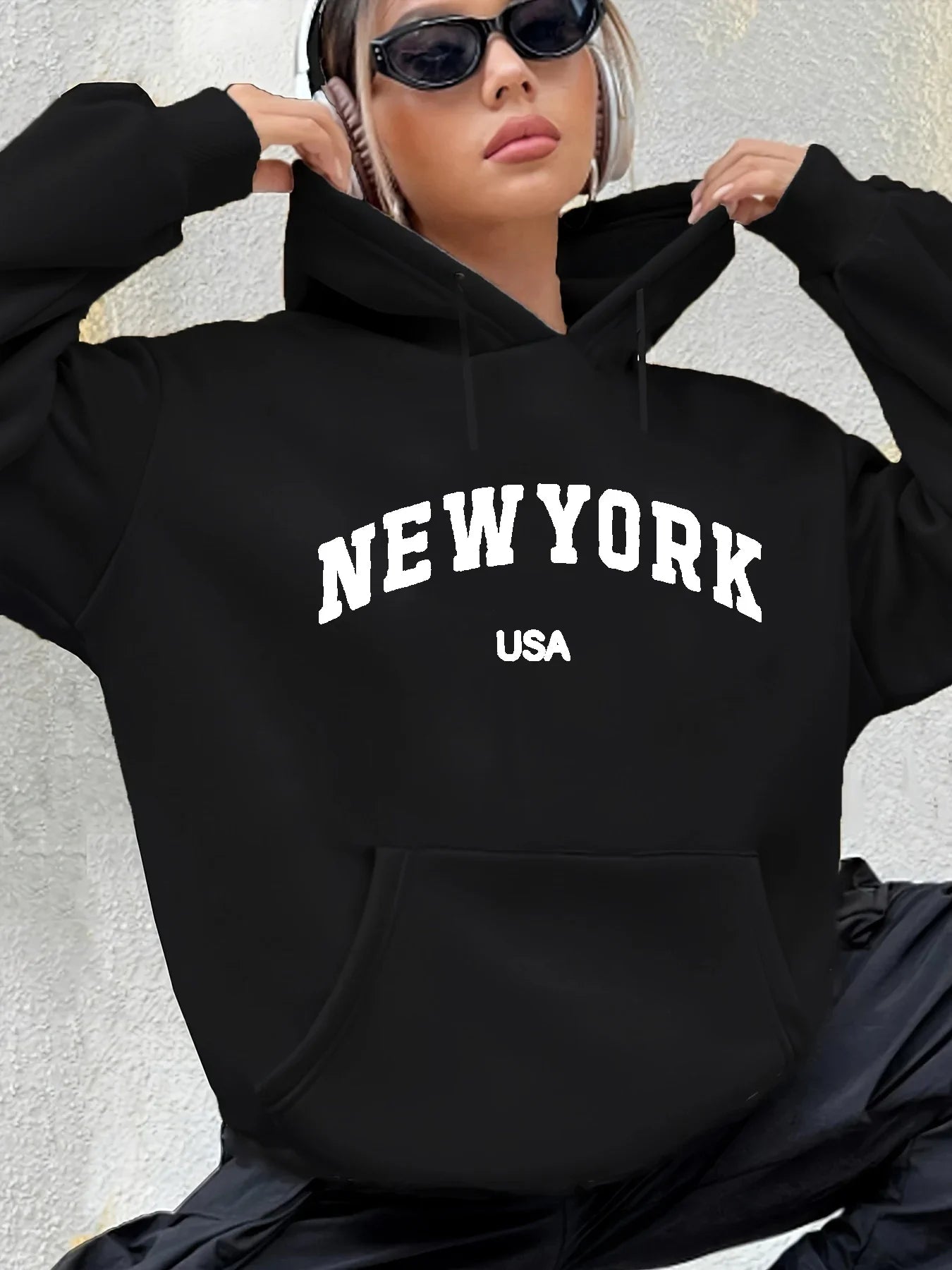 Women's Autumn and Winter Warm and Loose Casual New York USA Sweatshirt