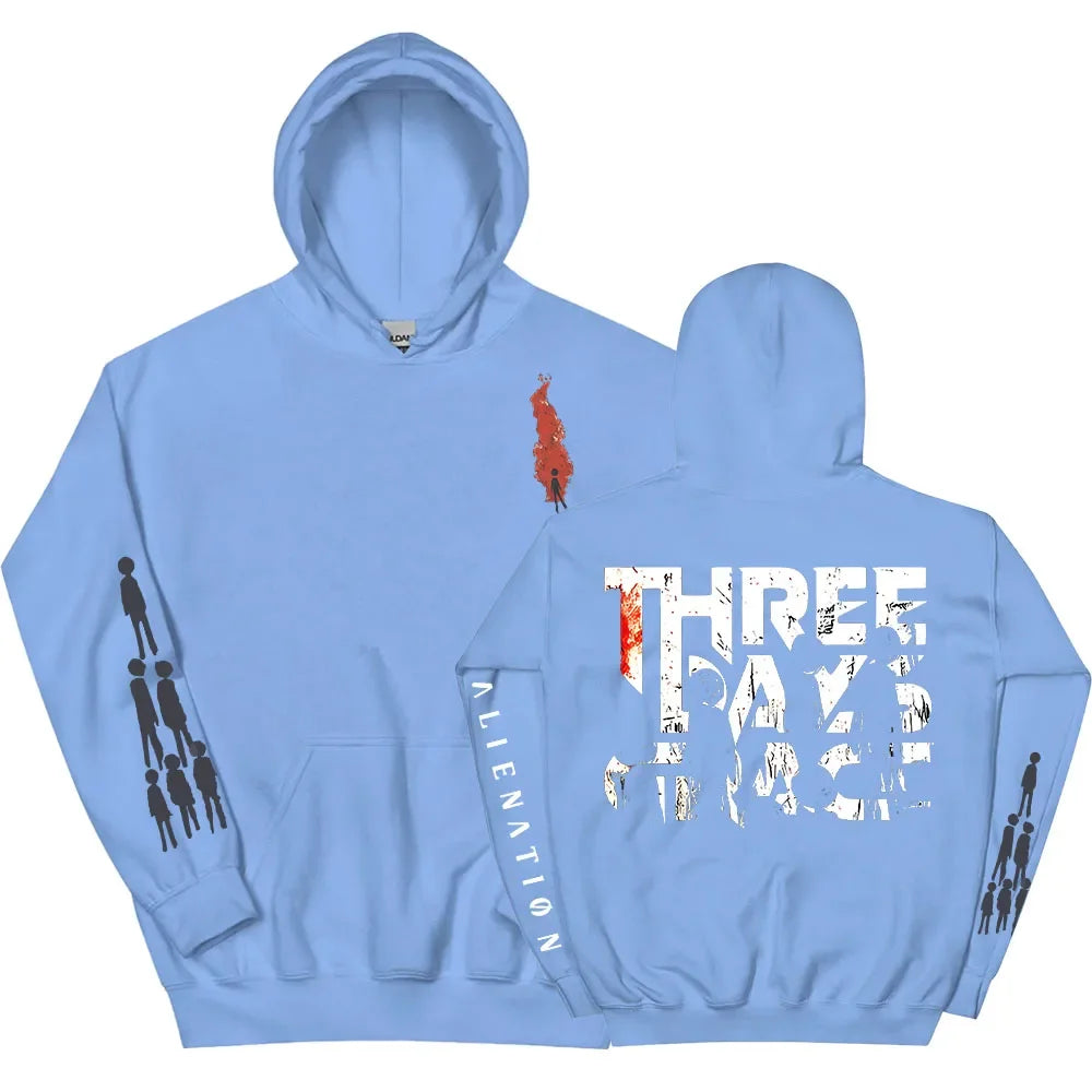 THREE DAYS GRACE ALIENATION Hoodies Long Sleeve Fashion Hooded Sweatshirts