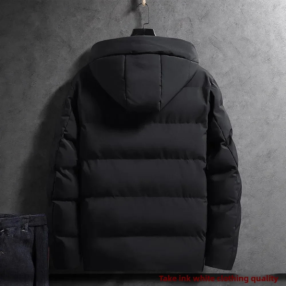 Thickened Hooded Men's Cotton Jacket Winter Outerwear Warm Brand New 2025