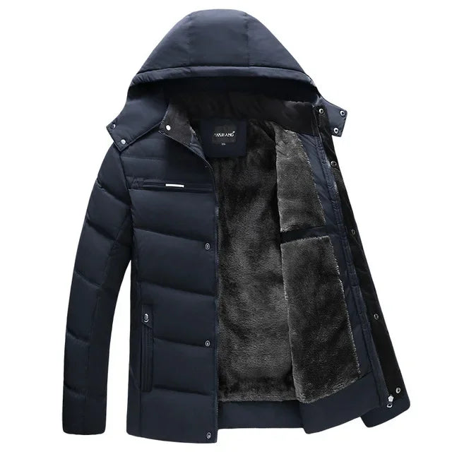 New Winter Jacket Men -15 Degree Thicken Warm Men Parkas Hooded Fleece