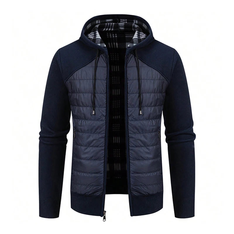 Mens Casual Zip Cardigan Hoodie Sweater for Autumn Winter