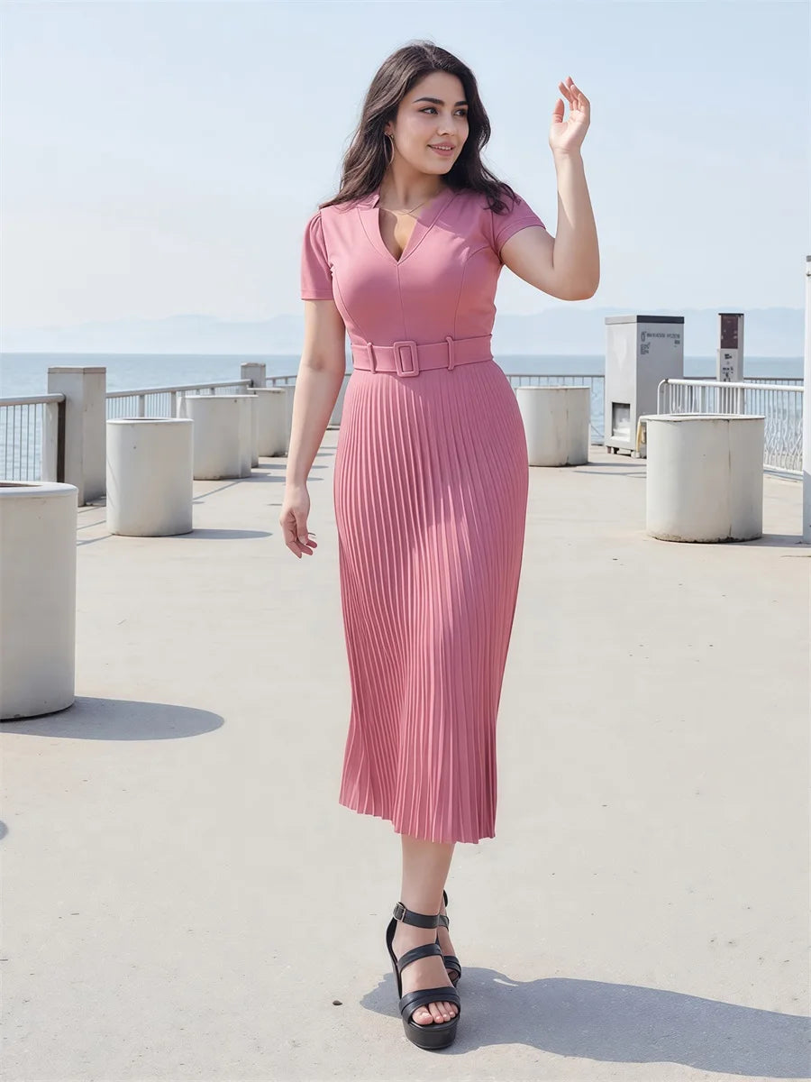 Women Plus Size Dress Floral Print Round Neck Sleeveless Maxi Dress Summer