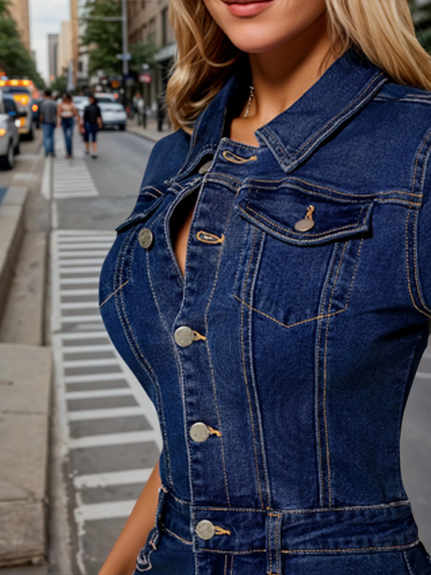 New Women's Sexy Butt Lifting Cowboy Dress, Slim and Elegant Stretch One Step Skirt,