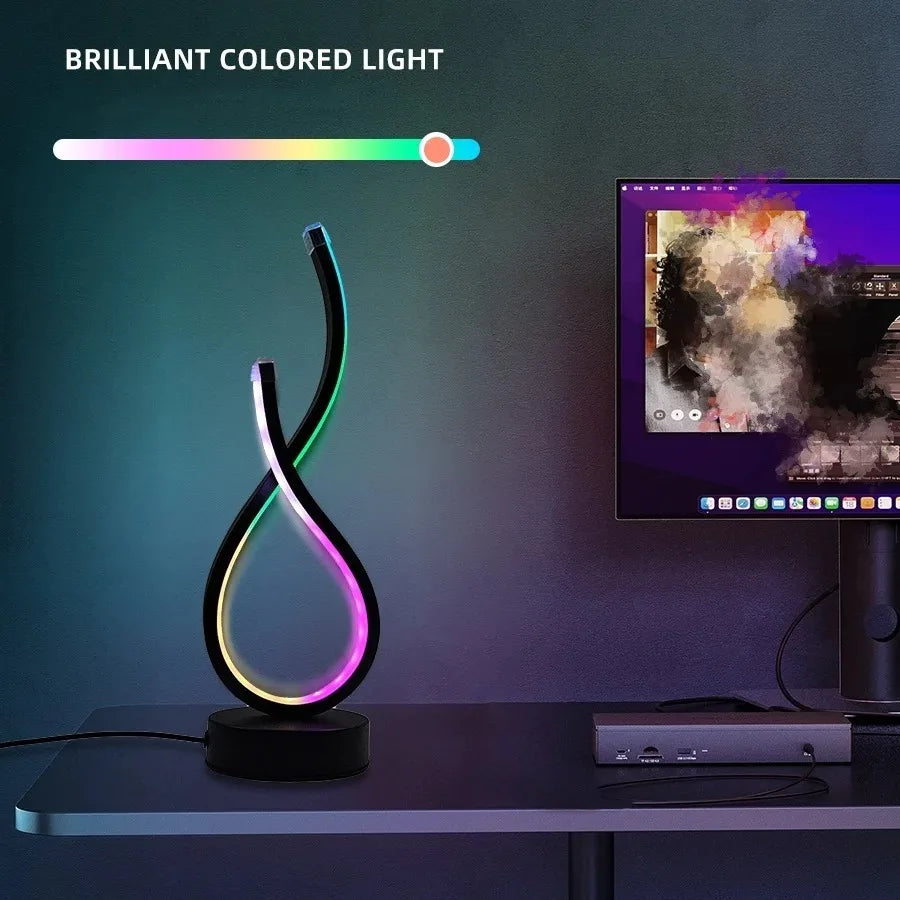 Creative Spiral LED Night Light RGB Table Lamp For Living Room And Bedside Decor