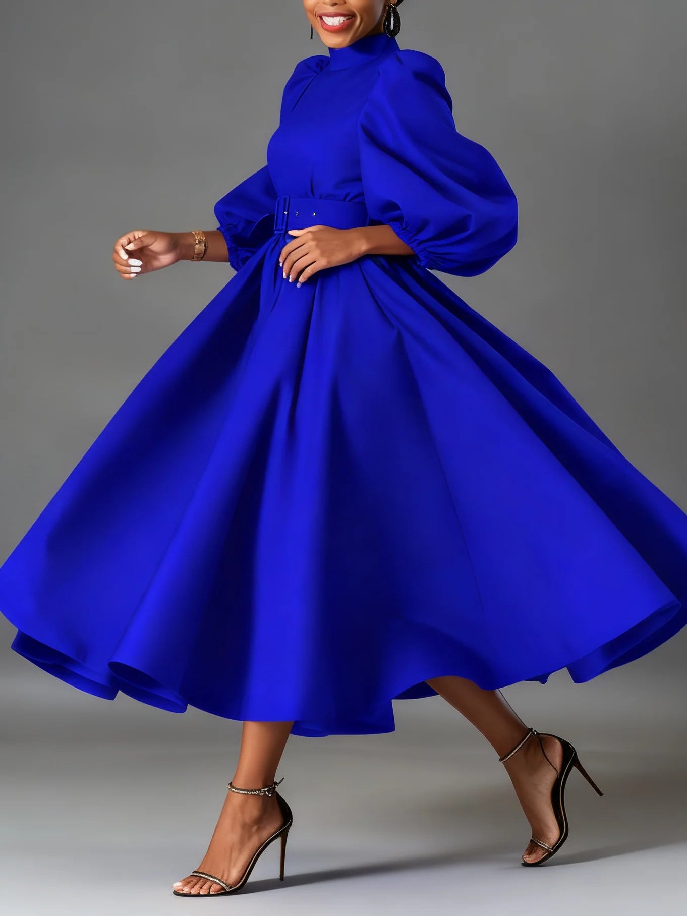 Plus Size, Spring And Autumn Long-sleeved Shirt Dress