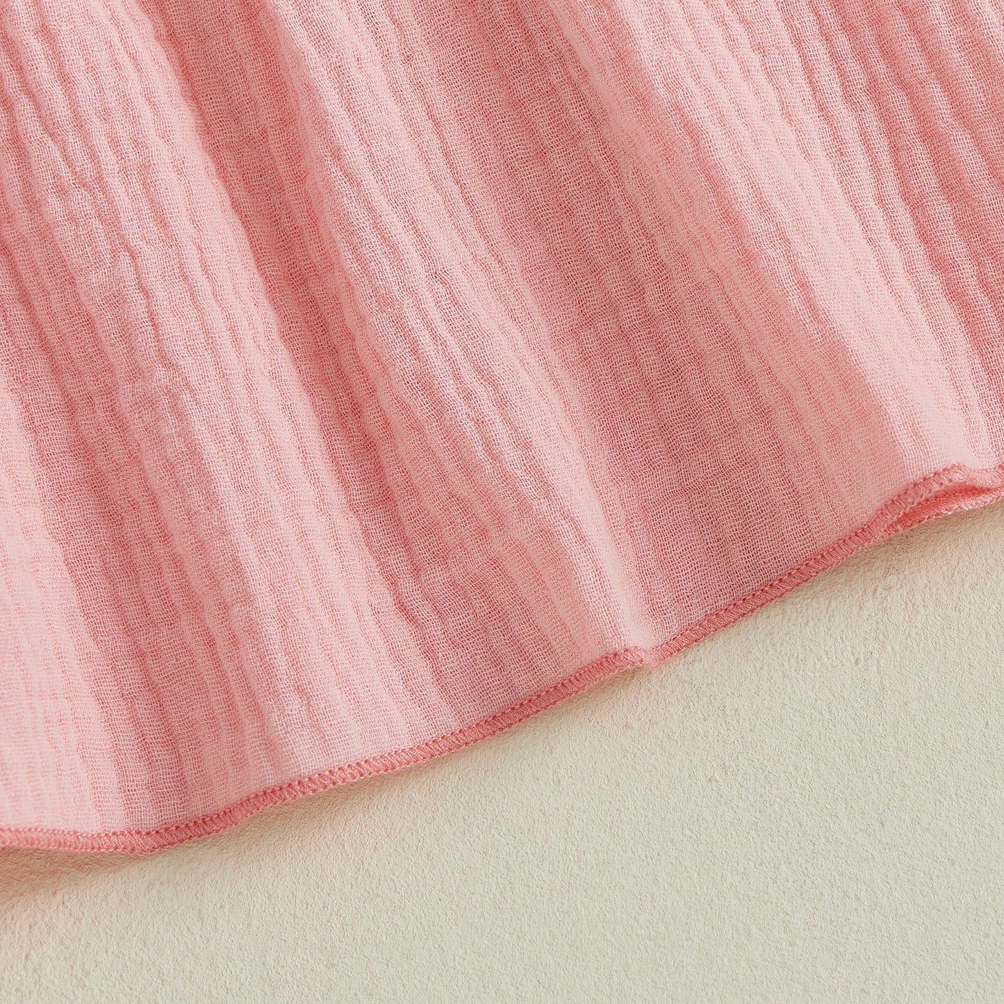 Toddler Girl Summer A Line Dress Solid Color Flutter Sleeves Square