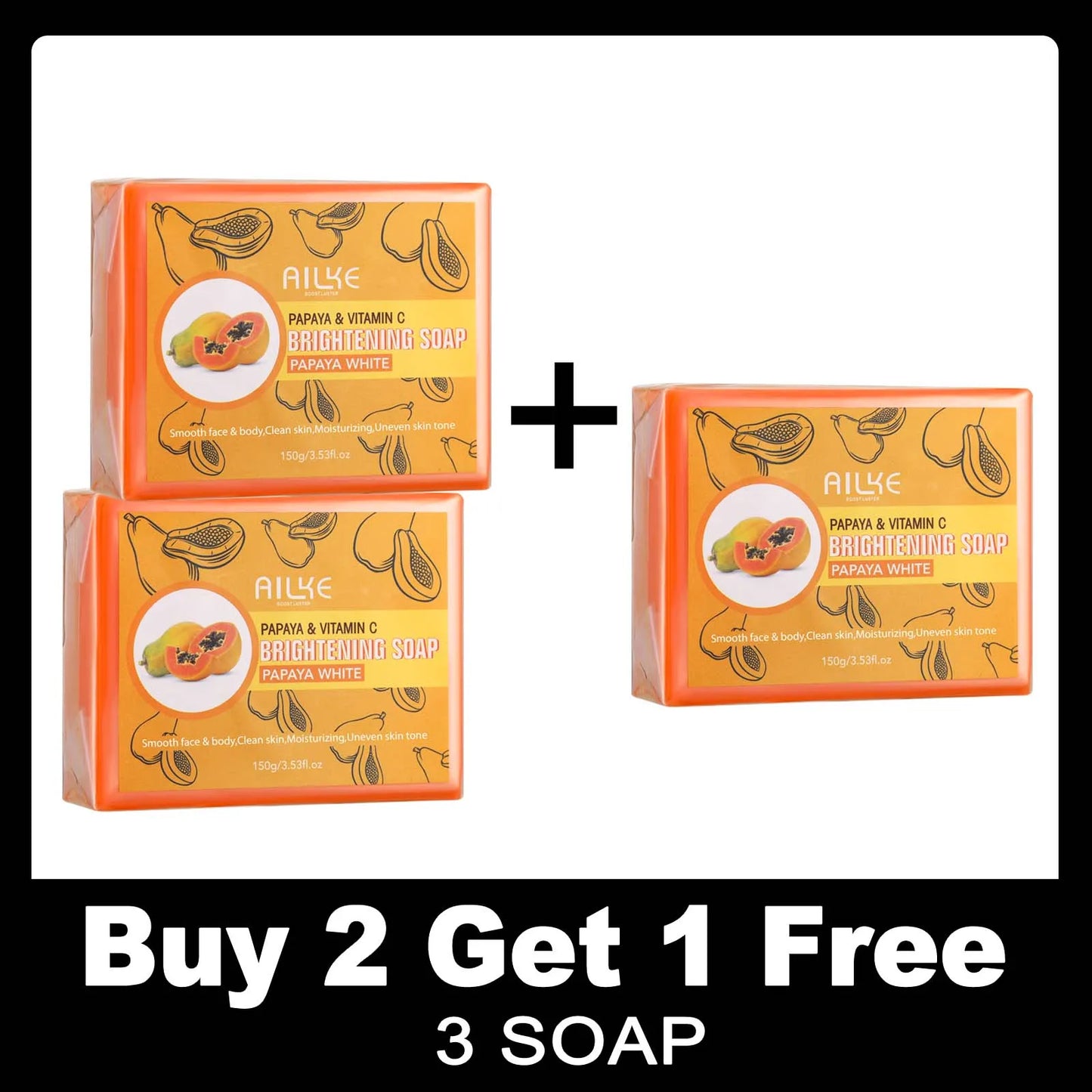 AILKE Skin Whitening Handmade Soap -Organic Papaya Soap For Black Spots,