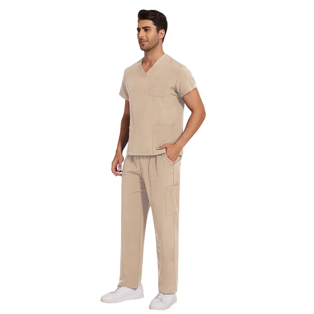 Clinical Green Gray Blue White Sanitary Dentist Medical Nursing Veterinary Surgical Scrubs Set