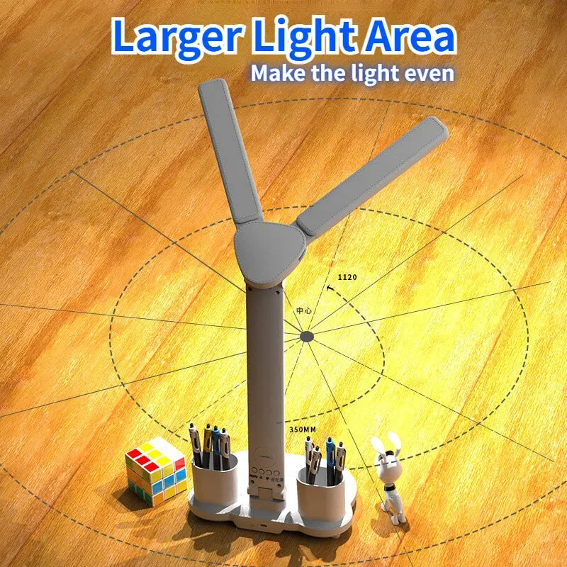 LED Clock Table Lamp USB Chargeable Dimmable Desk Lamp