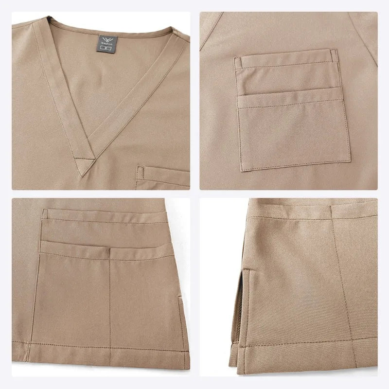 Clinical Green Gray Blue White Sanitary Dentist Medical Nursing Veterinary Surgical Scrubs Set