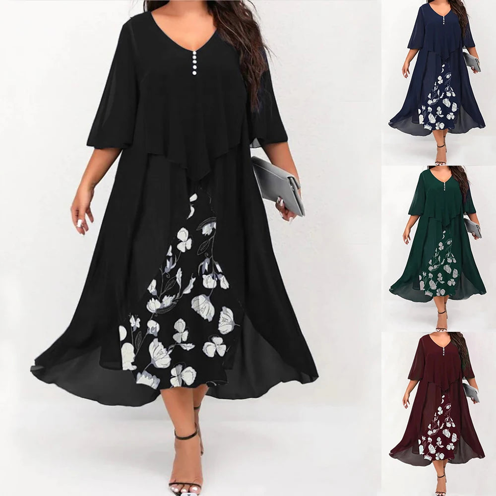 Oversized Long Dress for Women Clothing 2024 Summer Plus Size Elegant