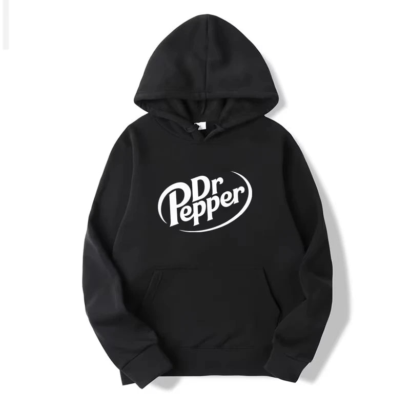 Autumn Warm Dr Pepper Letter Printed Hoodies Street Men Fashion Fleece Sweatshirts