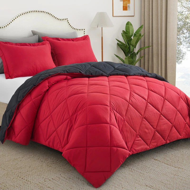 2/3pcs Reversible Comforter Bedding Set, Comforter Set Queen/King Size,For All Seasons,