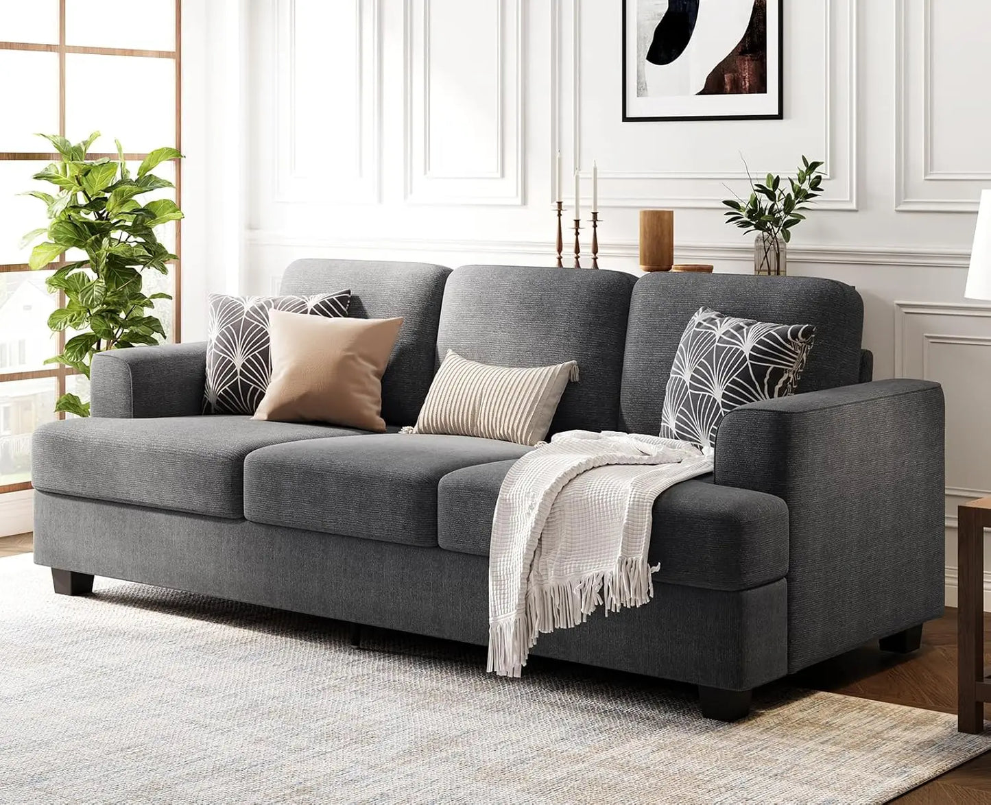 89 inch Couches for Living Room, Modern Couch with Deep Seat,