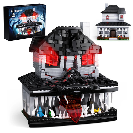 Monster Haunted House Building Blocks Set With Light