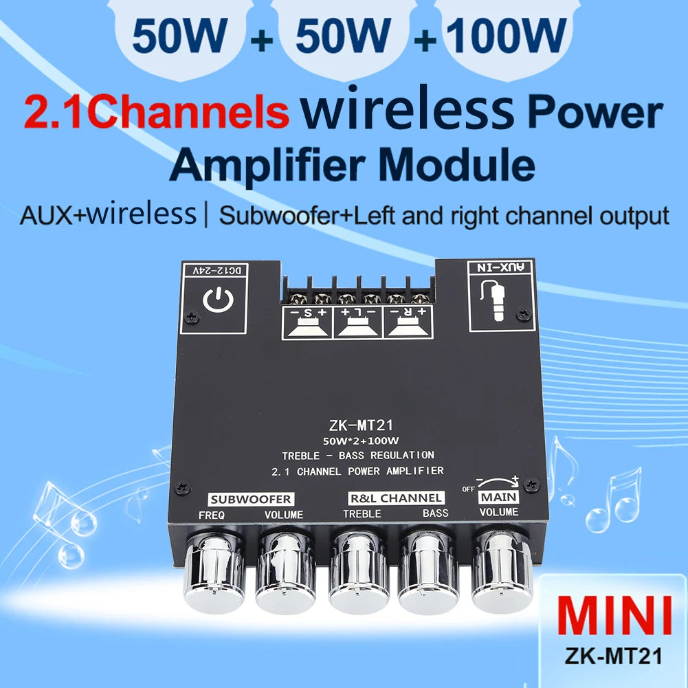 ZK MT21 Digital Power Amplifier Board 2x50W 100W Audio Module