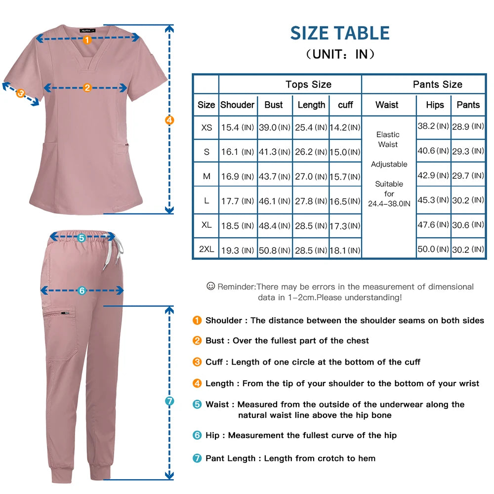 Short Sleeve Scrubs Top With Pocket Pants  Nurse , Doctor ,Surgery, Spa workwear andBeauty Salon