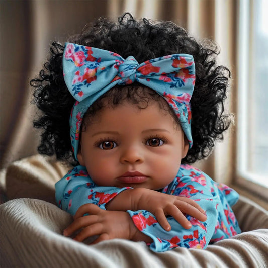 Lifelike Reborn Black Girl- 18-Inch Realistic Newborn Real Life Baby Dolls