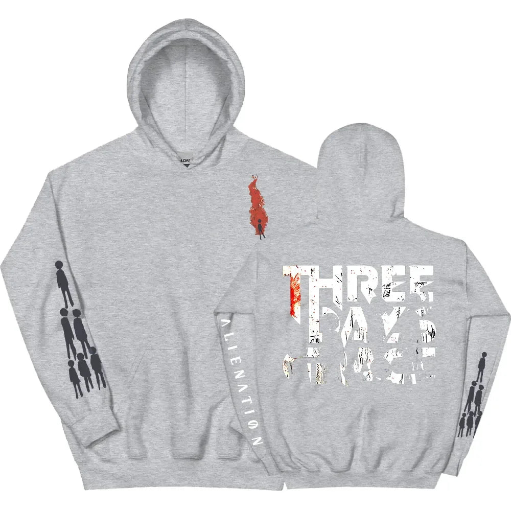 THREE DAYS GRACE ALIENATION Hoodies Long Sleeve Fashion Hooded Sweatshirts