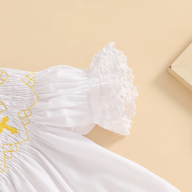 Toddler Girl Floral Print Ruffle Sleeve Round Neck